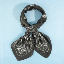 Load image into Gallery viewer, Bandana Paisley Print Satin Square Scarf: NV