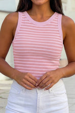 Load image into Gallery viewer, Ribbed Striped Blue Tank