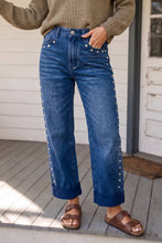 Load image into Gallery viewer, Stud Jeans-Black/Blue