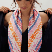 Load image into Gallery viewer, Striped Animal Print Square Bandana Scarf: GN