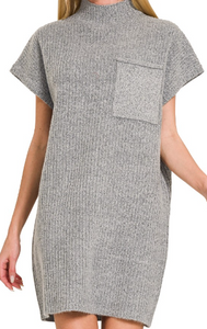 The Swagan Sweater Dress-Grey