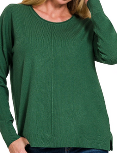 The Valencia Sweater-Dk Green