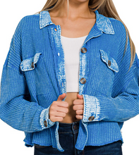 Load image into Gallery viewer, Tis The Season Cardi-Ocean Blue