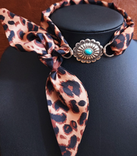 Load image into Gallery viewer, Print Scarf Turq Wrap-Navy, Red, Cheetah, White