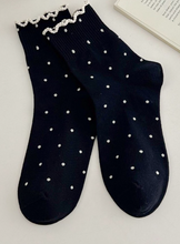Load image into Gallery viewer, The Ruffle Sock-Black, Blue, White, Pink, Purple, Yellow