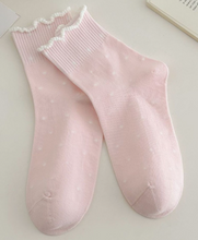 Load image into Gallery viewer, The Ruffle Sock-Black, Blue, White, Pink, Purple, Yellow