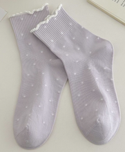 Load image into Gallery viewer, The Ruffle Sock-Black, Blue, White, Pink, Purple, Yellow