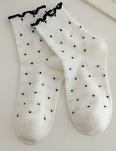 Load image into Gallery viewer, The Ruffle Sock-Black, Blue, White, Pink, Purple, Yellow