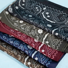 Load image into Gallery viewer, Bandana Paisley Print Satin Square Scarf: NV