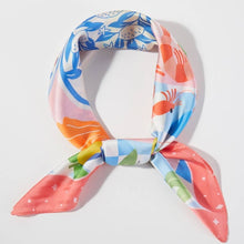 Load image into Gallery viewer, Seaside Crab Lobster Shrimp Feast Square Bandana Scarf: GN
