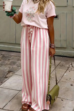 Load image into Gallery viewer, Striped Wide-Leg Pants-Black or Orange
