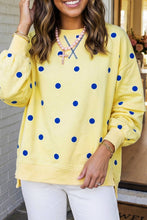 Load image into Gallery viewer, Polka Dot Oversized Sweatshirt-Lemon or Beige