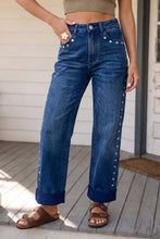 Load image into Gallery viewer, Stud Jeans-Black/Blue