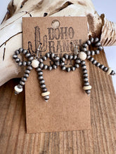 Load image into Gallery viewer, Western Navajo Style Bead Coquette Bow Earrings: PINK