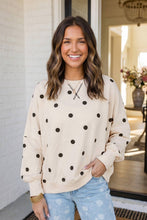 Load image into Gallery viewer, Polka Dot Oversized Sweatshirt-Lemon or Beige