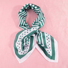 Load image into Gallery viewer, Polka Dot Concentric Square Print Satin Scarf: NV