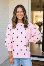 Load image into Gallery viewer, Polka Dot Oversized Sweatshirt-Lemon or Beige