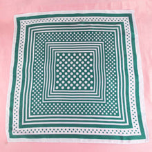 Load image into Gallery viewer, Polka Dot Concentric Square Print Satin Scarf: RD