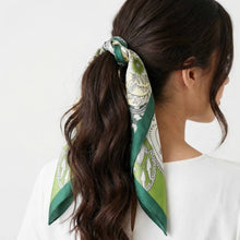 Load image into Gallery viewer, Four-Leaf Clover And Flower Square Bandana Scarf: OV