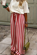 Load image into Gallery viewer, Striped Wide-Leg Pants-Black or Orange