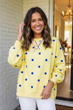 Load image into Gallery viewer, Polka Dot Oversized Sweatshirt-Lemon or Beige