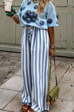 Load image into Gallery viewer, Striped Wide-Leg Pants-Black or Orange