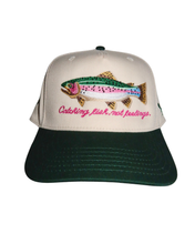Load image into Gallery viewer, Catching Fish Not Feelings Trucker Hat 