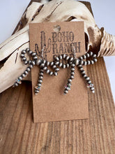 Load image into Gallery viewer, Western Navajo Style Bead Coquette Bow Earrings: PINK