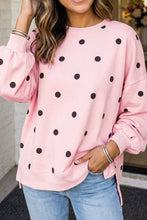 Load image into Gallery viewer, Polka Dot Oversized Sweatshirt-Lemon or Beige