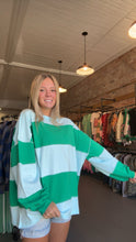 Load image into Gallery viewer, The Contrast Panel Pullover-Peony Green &amp; Sky Blue