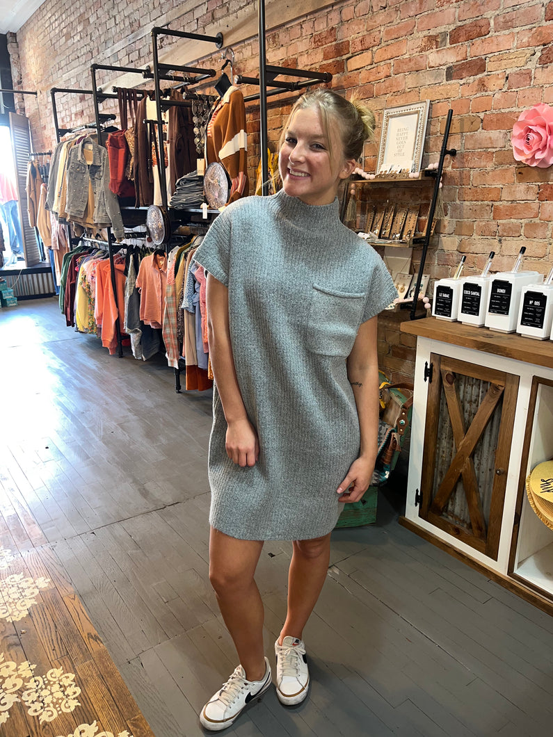 The Swagan Sweater Dress-Grey