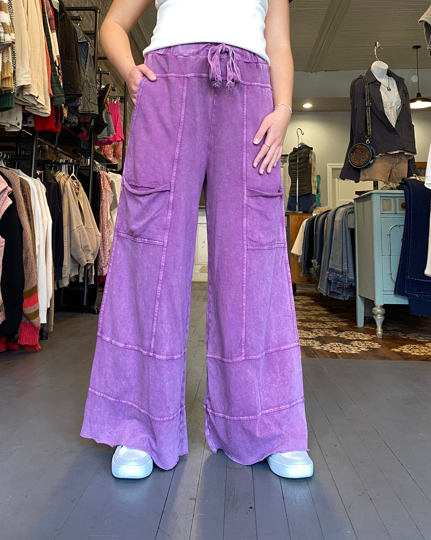 The Lazy Day Pants-Grape