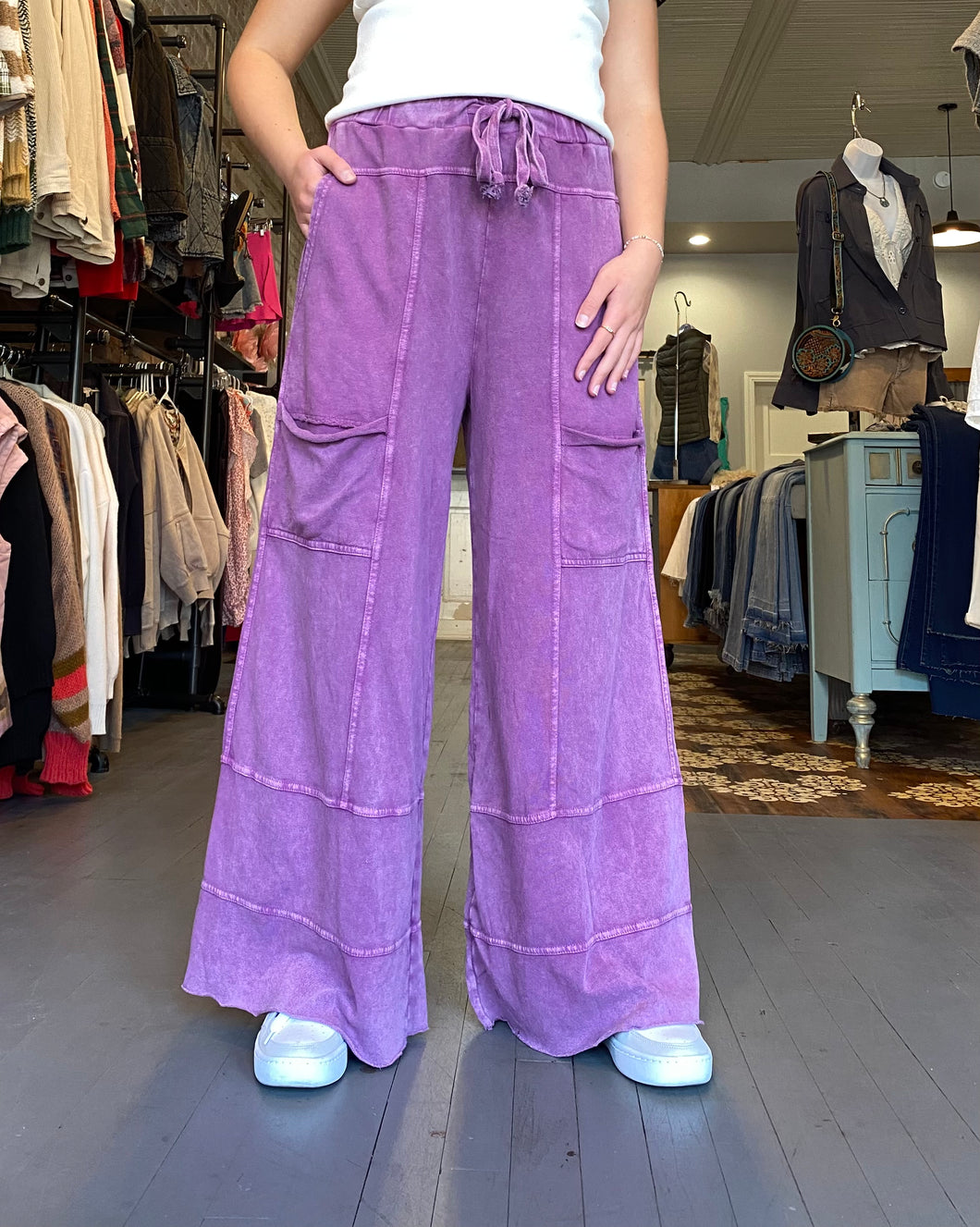The Lazy Day Pants-Grape