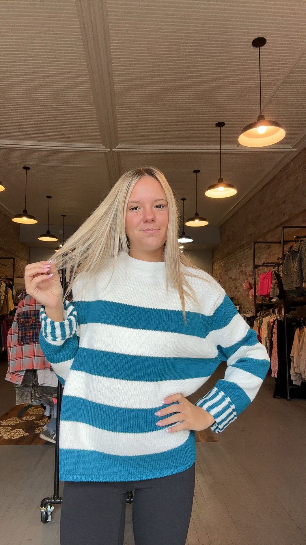 The Maple Sweater-Teal