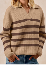 Load image into Gallery viewer, The Susie Striped Sweater-Tan