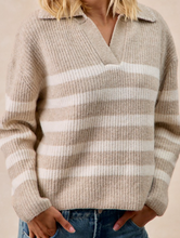 Load image into Gallery viewer, The Susie Striped Sweater-Light Brown