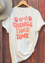 Load image into Gallery viewer, Good Things Take Time Tee-White