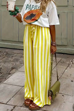 Load image into Gallery viewer, Striped Wide-Leg Pants-Black or Orange