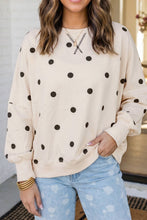 Load image into Gallery viewer, Polka Dot Oversized Sweatshirt-Lemon or Beige
