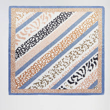 Load image into Gallery viewer, Striped Animal Print Square Bandana Scarf: BL