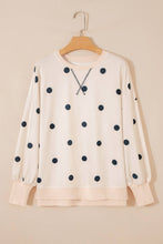 Load image into Gallery viewer, Polka Dot Oversized Sweatshirt-Lemon or Beige