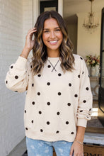 Load image into Gallery viewer, Polka Dot Oversized Sweatshirt-Lemon or Beige