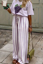 Load image into Gallery viewer, Striped Wide-Leg Pants-Black or Orange