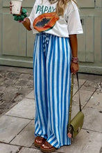 Load image into Gallery viewer, Striped Wide-Leg Pants-Black or Orange