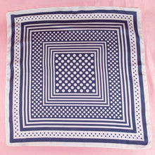 Load image into Gallery viewer, Polka Dot Concentric Square Print Satin Scarf: BK