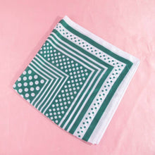 Load image into Gallery viewer, Polka Dot Concentric Square Print Satin Scarf: RD