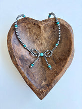 Load image into Gallery viewer, Western Navajo Style Bead Coquette Bow Necklace: PINK MUTLI