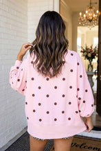 Load image into Gallery viewer, Polka Dot Oversized Sweatshirt-Lemon or Beige