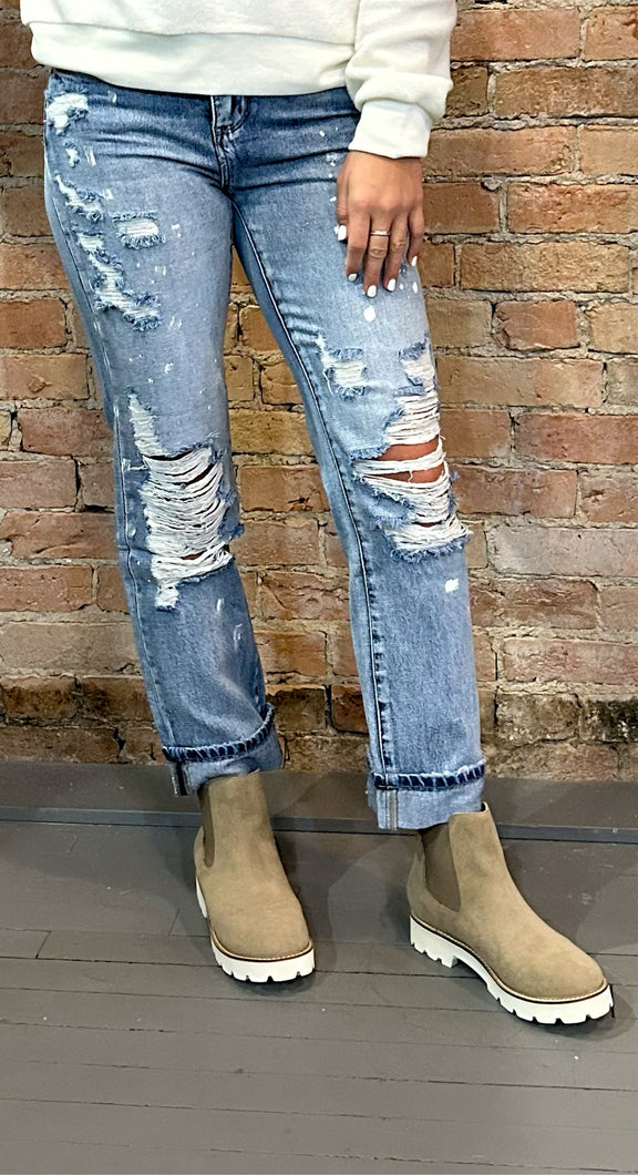 Bleach Straight Jeans